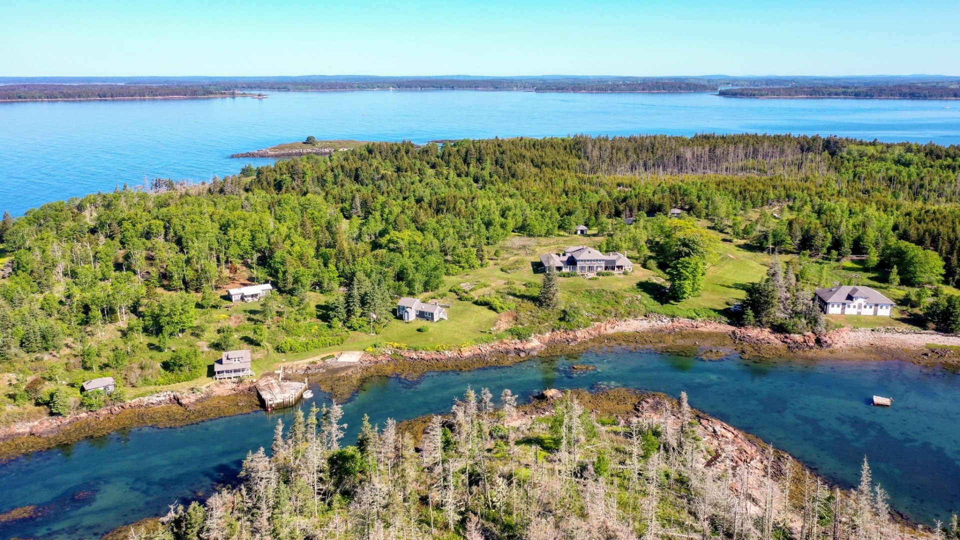 Aerial view of McGee Island, Maine