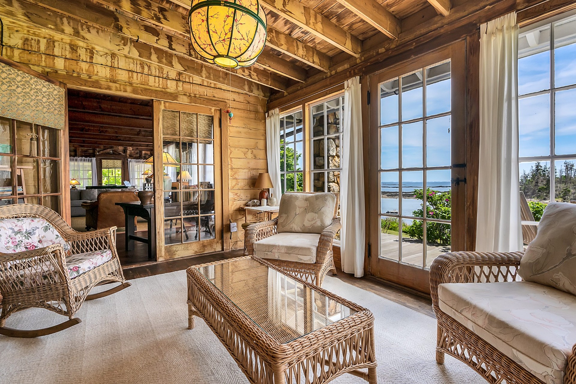 Sun room in the Main House with ocean views
