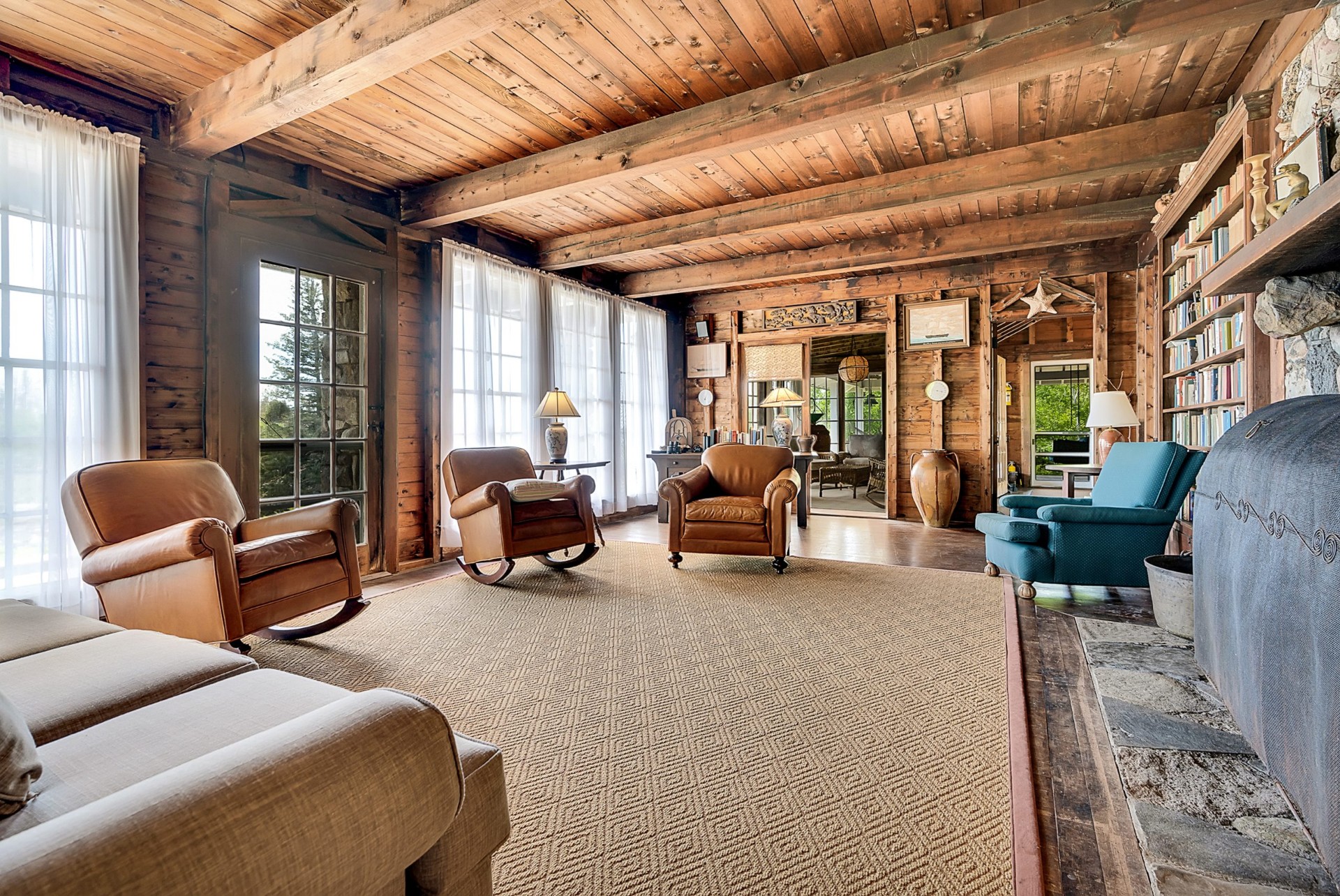 The Main House living room at McGee Island